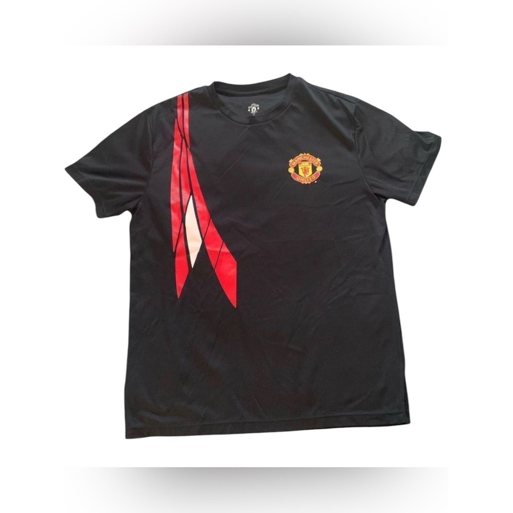 Mens Manchester United Black Short Sleeve Athletic T Shirt Soccer